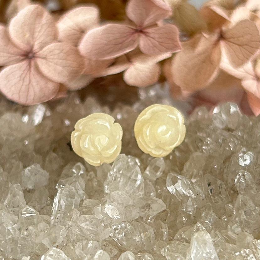 イエローカルサイト 薔薇 ローズ チタン スタッドピアス