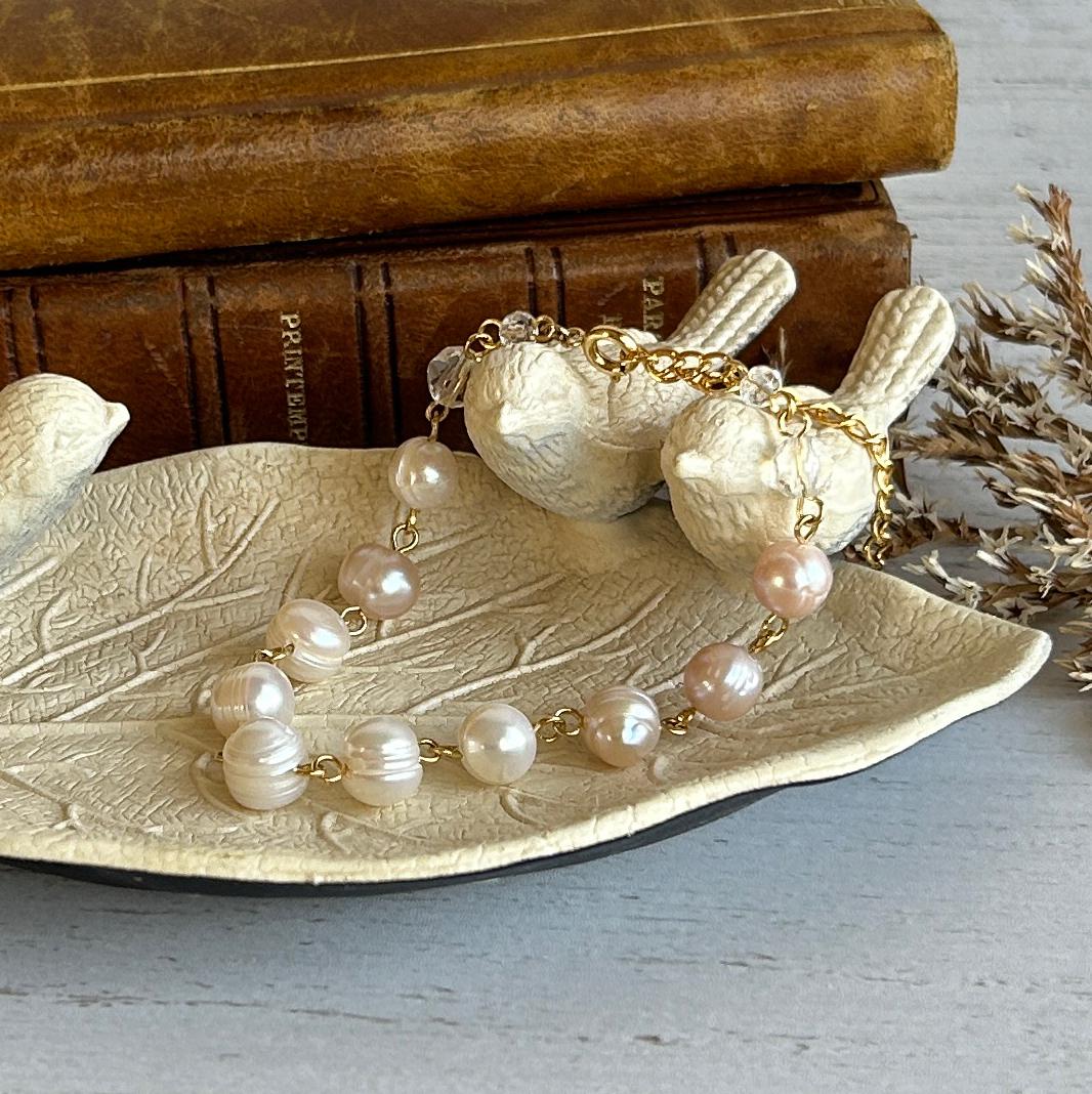 淡水真珠パール / 水晶 ブレスレット1枚目の画像